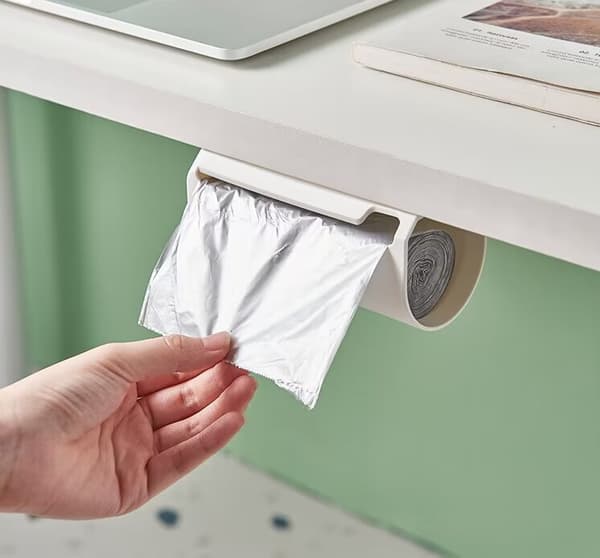 2-pack väggmonterad sopsäckförvaringslåda, multifunktionell sopsäck
