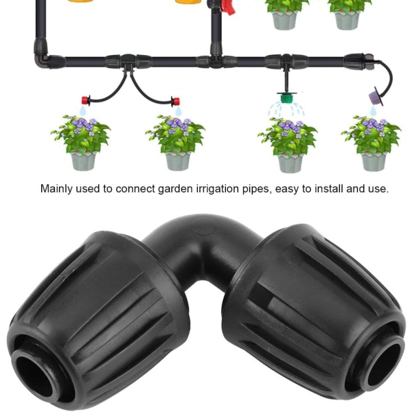 10 stk dryppvanningsalbue-adapter, 16 mm hageslangealbue 49 mm