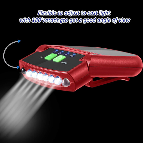 2 st LED-klämlampor för keps USB-uppladdningsbar kepsficklampa W