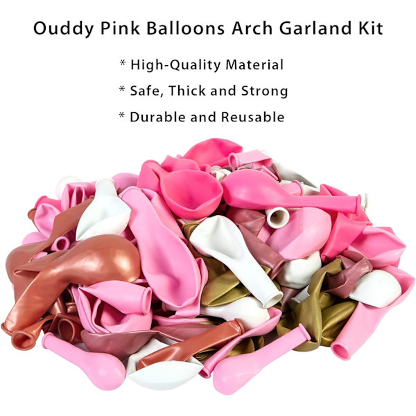 140 st rosa macaron ballongsträng latexballonger set födelsedag