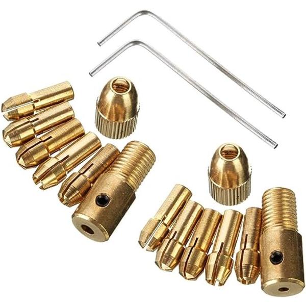 14 st 0,5-3 mm Liten elektrisk borrchuck Mikro-Twist Spännchuck Chu