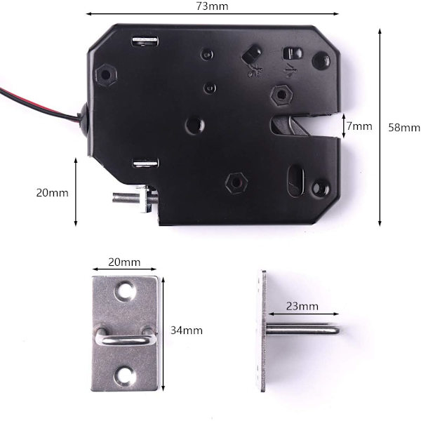 Elektroniskt skåplås, 1 st DC 12V för skåpdörr, låda, skåp (72 x 65 x 13 mm)