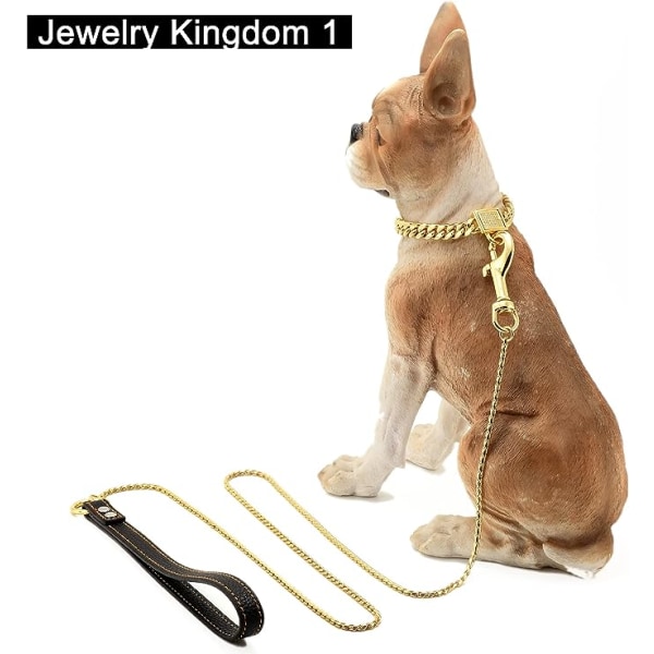 Koiran ketju talutushihna koiran kaulapannoille 18K kultainen metalli, sitkeä koiran talutushihna