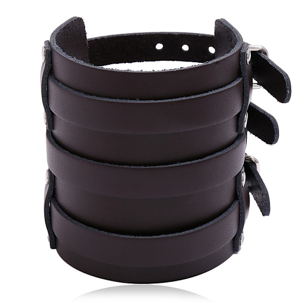 Unisex lær armbånd, punk ensfarget armbånd, enkelt bredt glatt