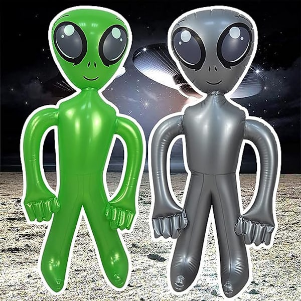 2 st Alien Ballonger Gröna Uppblåsbara Alien Jumbo Alien Uppblåsbara Leksak för Festdekorationer, Födelsedag, Halloween, Alien Temafest