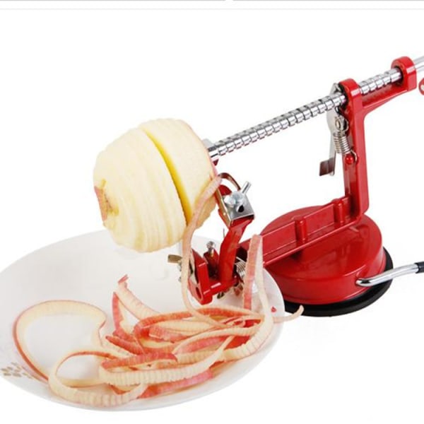 Red 3 in 1 Apple Pear Peeler Slicer Corer Potato Cutter Kitchen F