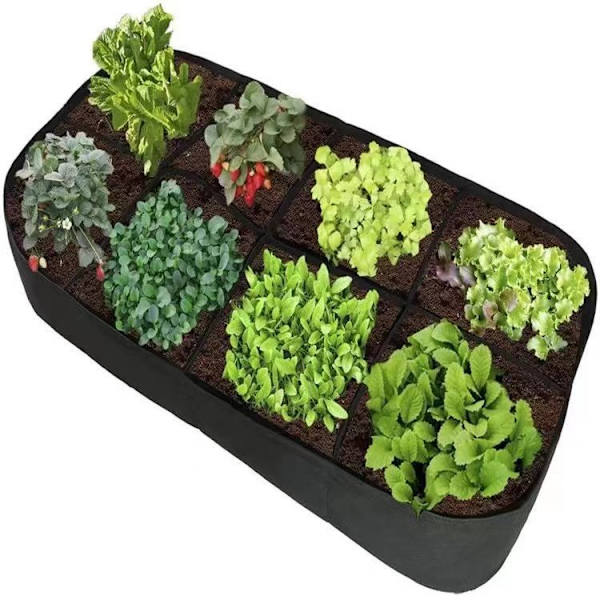 Set med 8 tygupphöjda plantorkar, 30 cm höga, rektangulära 180c