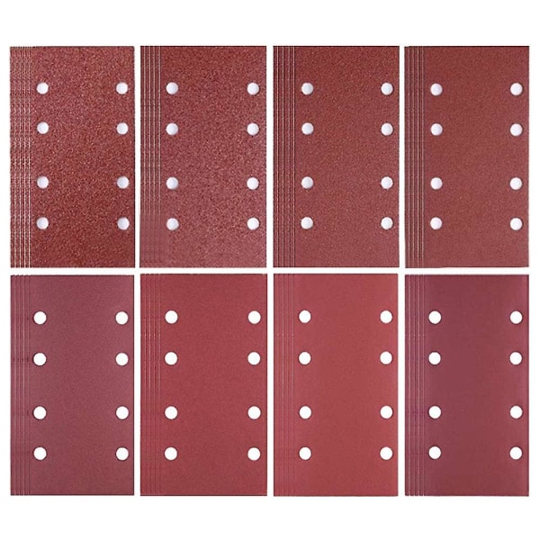 80 ark sandpapper 93 X 185 mm 8 hål sandpapper 40/60/80/120/180