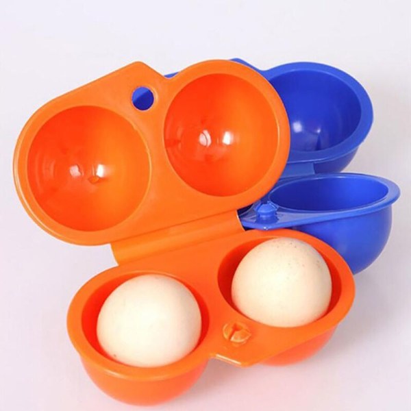 2 Pieces Portable Egg Holder Box, Plastic Egg Holder Foldable Por