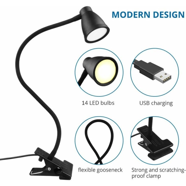 LED Clip Lamp, Clamp pöytälamppu, yöpöytälamput ja pöytälamput, Ch