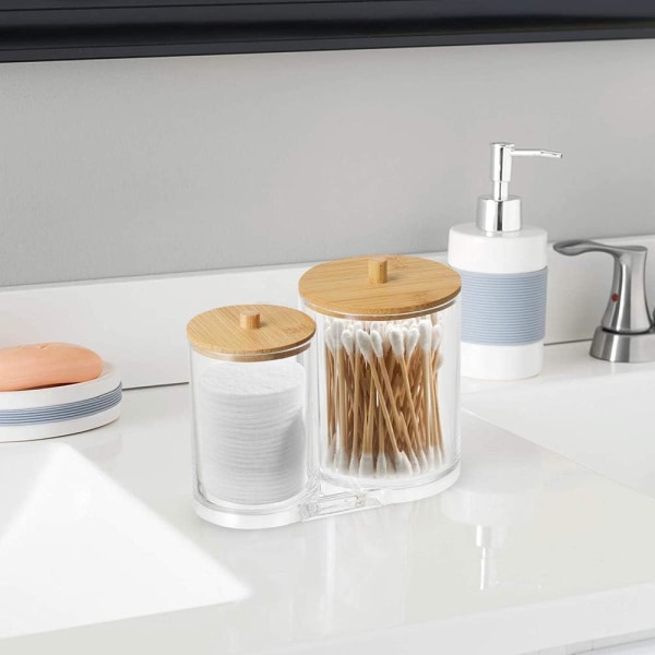 Bomullsdispenser, bomullsbox, tillverkad av PS-material, med trälock (A)
