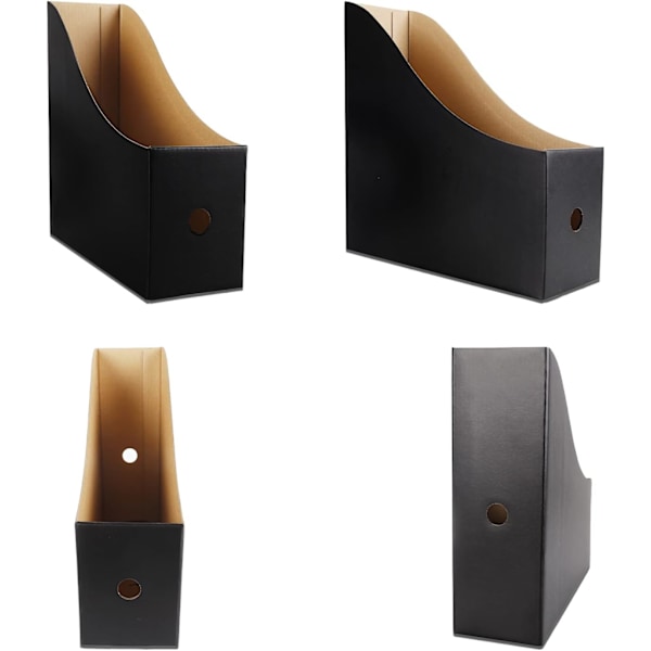 Svart tidningshållare (3-pack), tidningsställ för hem, kontor, skrivbord, 10,6'