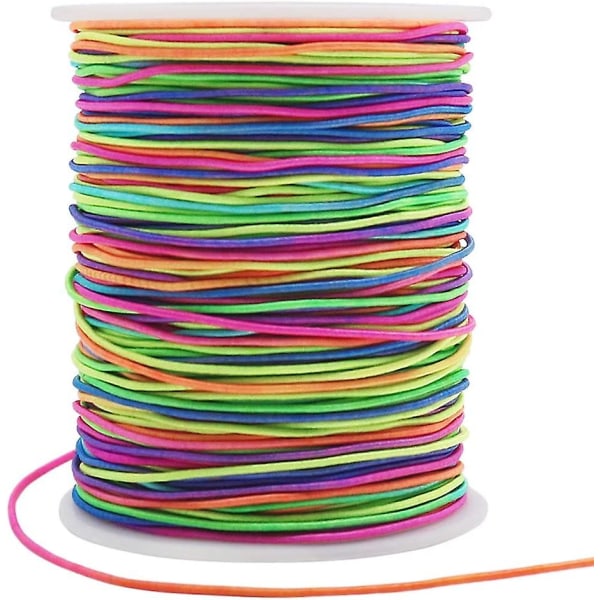 1 mm elastisk streng, 328 fot fargerik strekksnor for perler, B