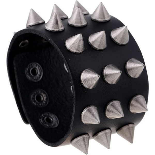 Hip Hop Spike Rivet Alloy Buckle Nahkainen Rannekoru