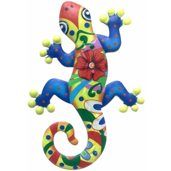 2-delad Lizard Metal Gecko Väggdekor, Utomhus Gecko Väggdekor,