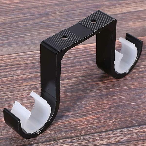 2-pack gardinstångshållare i aluminiumlegering, svart