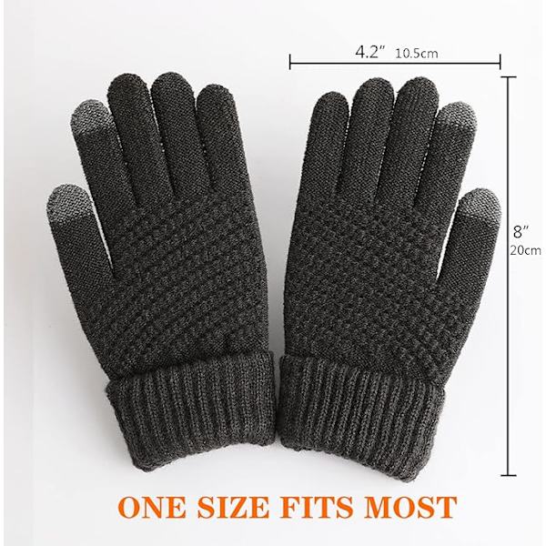 2 par dam vinter touch screen handskar varma fleecefodrade stickade