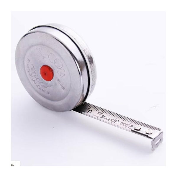 Rostfritt Stål Retractable Måttband för Kontor, 2m, Mini Metrisk