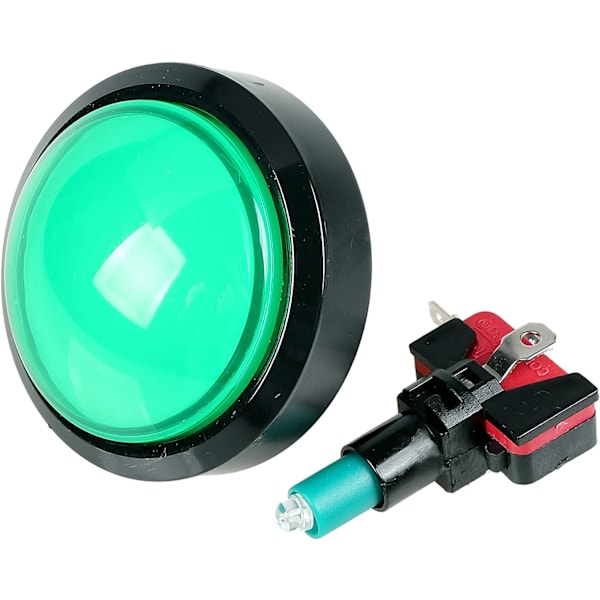 5x Nya 60mm kupolformade LED-upplysta tryckknappar för arkadslotmaskinsspel (varje färg 1 st)