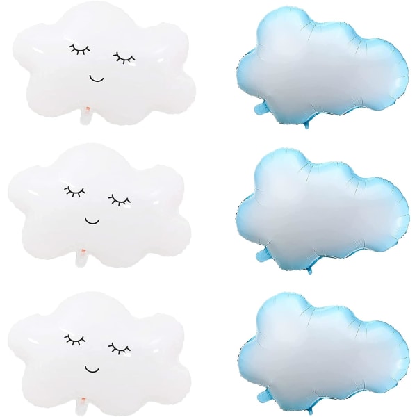 6 Stk Skyballonger - Smile Cloud ballong Skypynt til