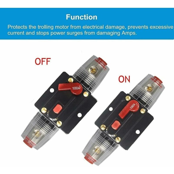 100a Audio Circuit Breaker Auto Car Stereo Inline Inverter Fuse H