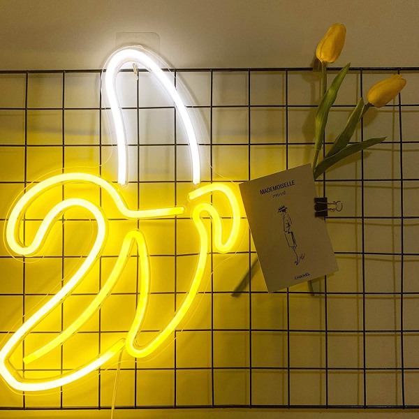 1 st Banan Neon Skylt USB LED Ljus Konst Vägg Dekorativ för sovrum