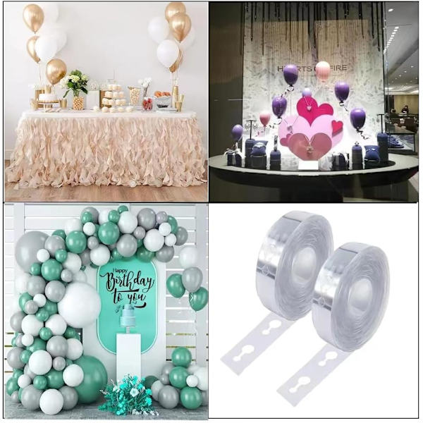 Rolls Ballongbåge Remsa, 5m Dubbla Hål Ballongkedja, Ballong Hålkedja