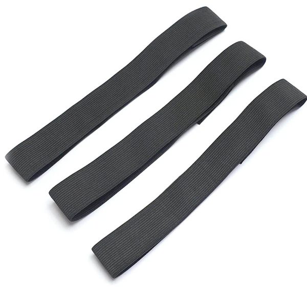2 st perukpannband, elastiskt band med magiskt självhäftande tejp (svart)