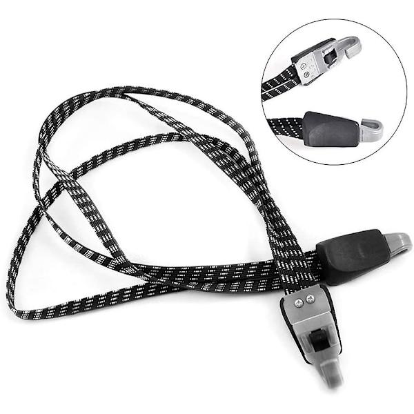 Cykel spärrband, bagagehållare gummiband, 2 stycken 3 i 1 multifunktionell elastisk fast bungee sladd med krok (68cm)