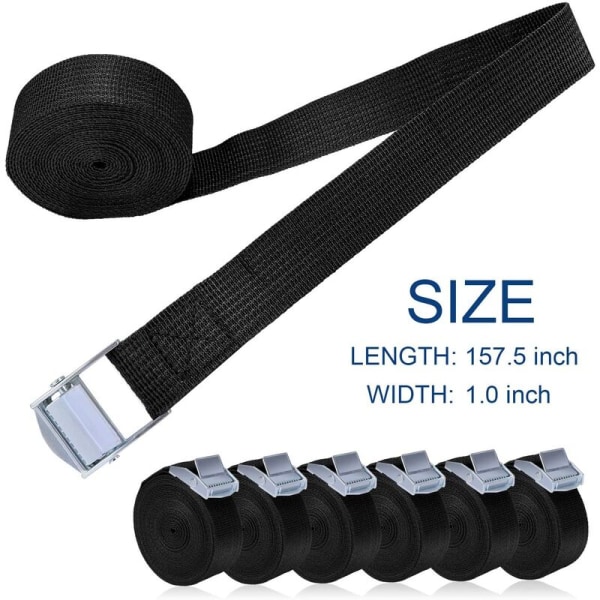 6 Pieces 4M 250kg Lashing Claw Strap, Adjustable Tie Down Cinch S