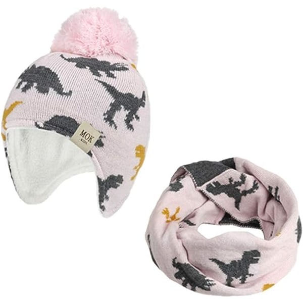 Baby Lasten talvihattu pojille tytöille lämmin Neulottu hattu, jossa hupullinen S