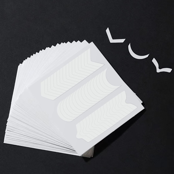 3 Designs Fransk Manikyr Nagelkonst Stickers, Självhäftande Nagelspetsar Guider för DIY Dekoration Stencil Verktyg