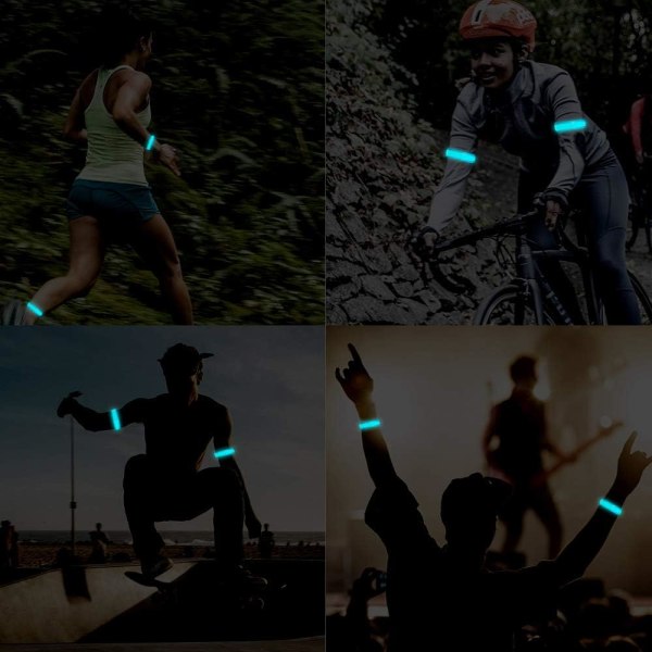 Löpljus (2-pack) Uppladdningsbart LED-armband reflekterande Runni