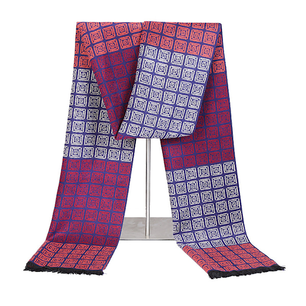 Cashmere-liknande halsduk för herrars varma vinterscarf för affärsmäns rutig halsduk