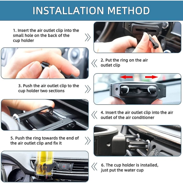 2 stk. Auto Kopholder Luftventil Vandflaskeholder Universal Drik