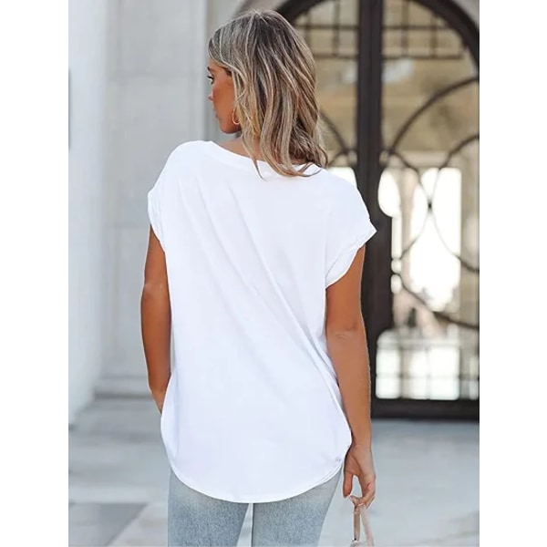 Kvinders Casual Kortærmet Off Shoulder Oversized T-shirt Udendørs