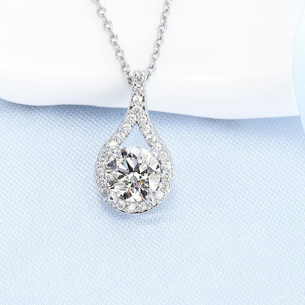 18k vitguldpläterat silverhalsband med perfekt slipade diamanter f