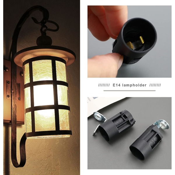 6pcs E14 Candle Bulb Holder Plastic Lamp Base Lamp Socket Holder