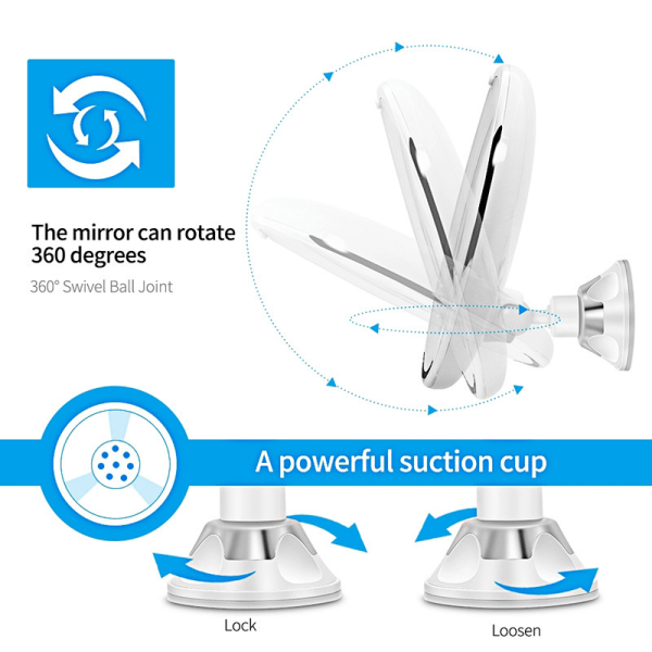 10x Sminkningsspegel med LED-lampor 1 Fästkula 360° Ad