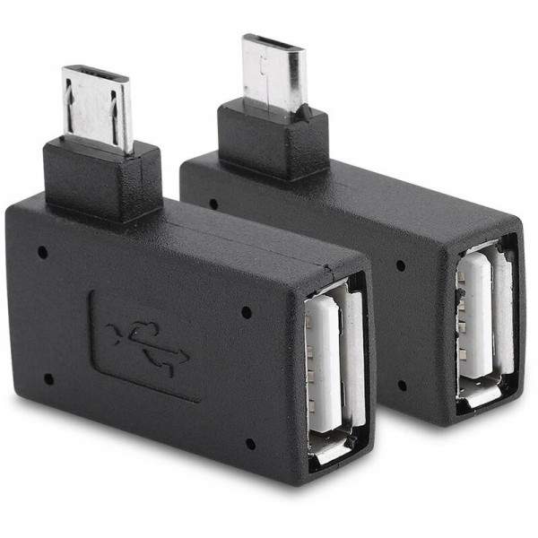 2 Pack Micro USB 2.0 Oikea kulma 90 astetta uros-mikronaaras O