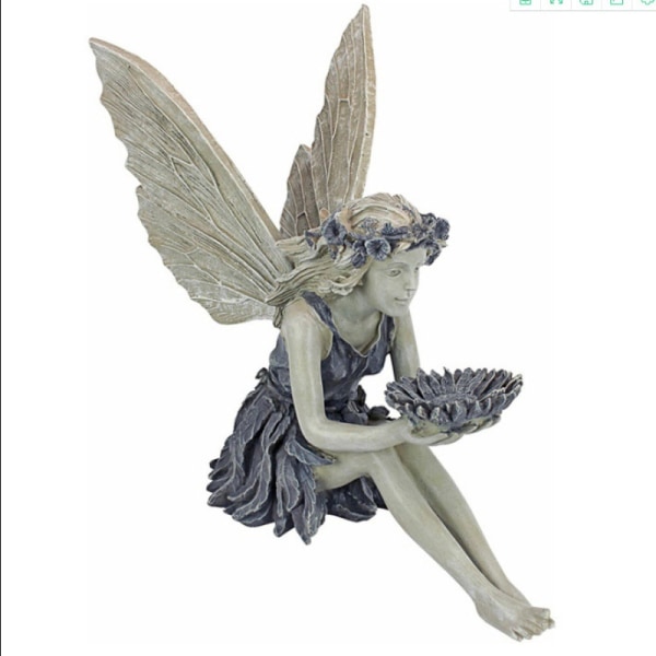Hage Ornament Sittende Fairy Statue Resin Craft Plen Yard Elf Fi