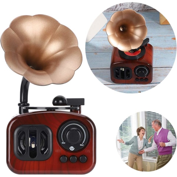 Retro Gramophone Musikbox Miniatyrgrammofon Form Musikbox C
