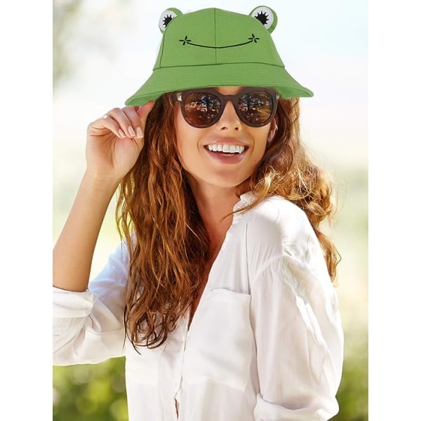 1 st groda Bob vuxen groda hatt hink groda hatt bomull sommar fiskare hatt kvinna hatt bomull solhatt för kvinnor