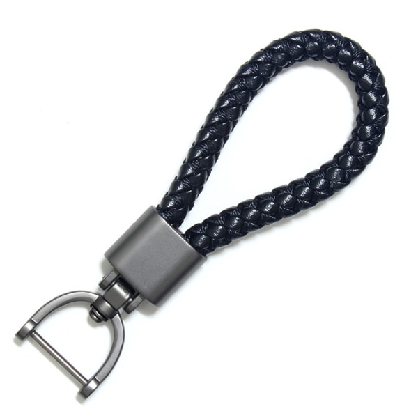 Tjock läder flätad rep bil nyckelring Ring kompatibel med män