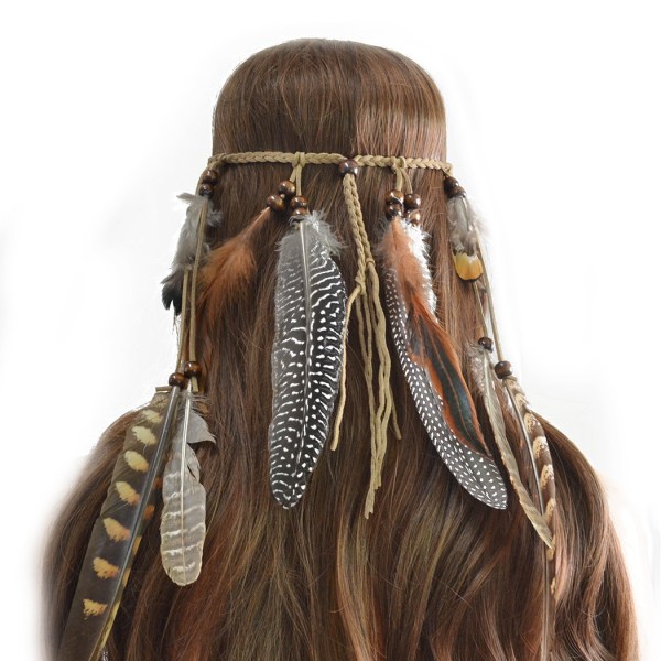 Naisten koristeet Bohemian Peacock Feather Hair Hoop Hiusnauha