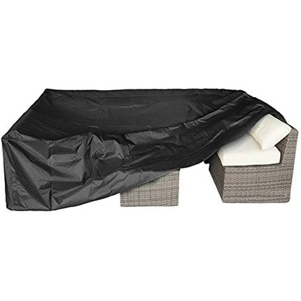 Trädgårdsbordsskydd 213*132*74cm Svart 420D Oxfordtyg Trädgårdsmöbler Skydd Vindmotstånd Anti-UV Trädgårdsbordsskydd Rektangulärt Trädgårdsmöbler Överdrag