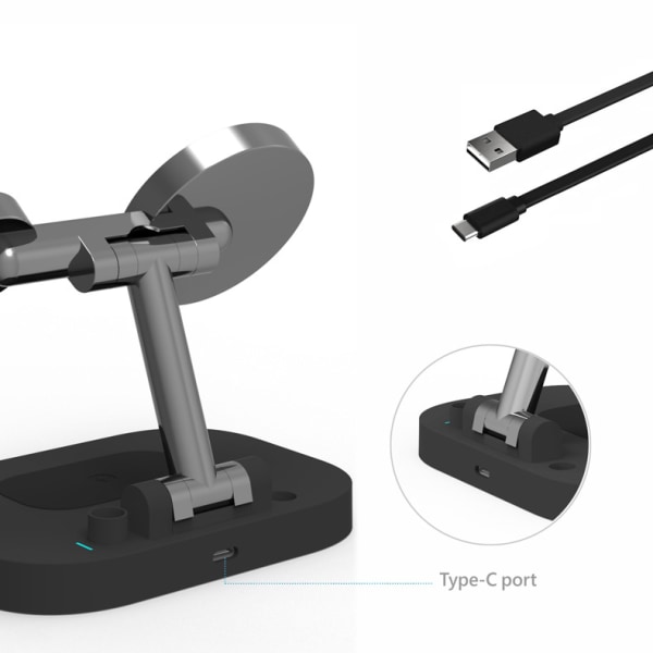 4-i-1 Foldbar Magnetisk Trådløs Oplader, Hurtig Trådløs Oplader