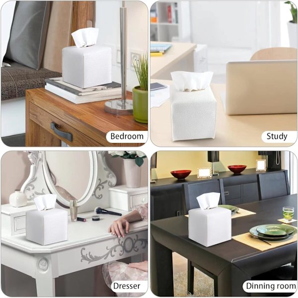 2-pack, VIVIDLY servettbehållare, fyrkantig modern PU-läder servettbehållare