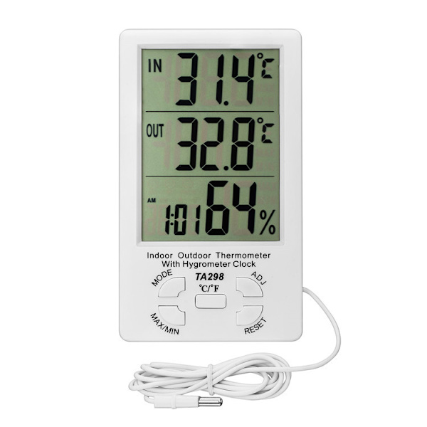 Utomhus/temperatur Fuktighetsmätare Min/max Värde Med Alarmfunktion