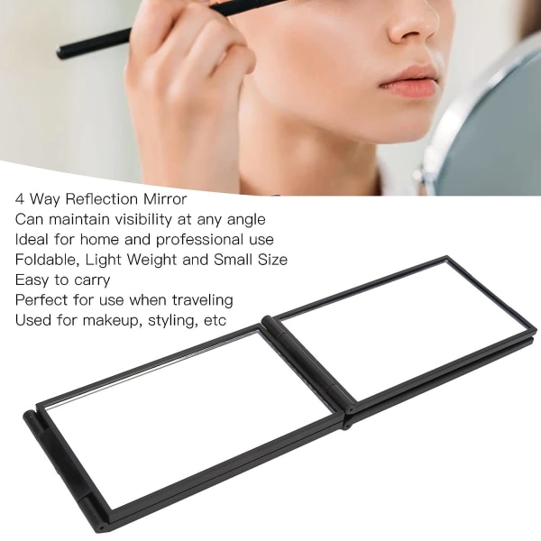 4 Way Mirror, 360 Degree Handheld Desktop 4 Panel Mirror Way Mirr